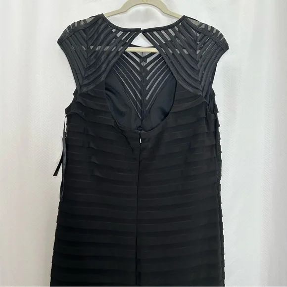 Betsy Adam black maxi mermaid dress cap sleeves - Picture 4 of 10